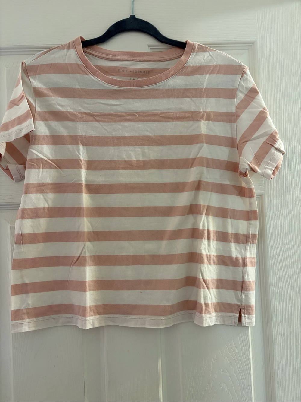 Striped Pink & White Kids Tee